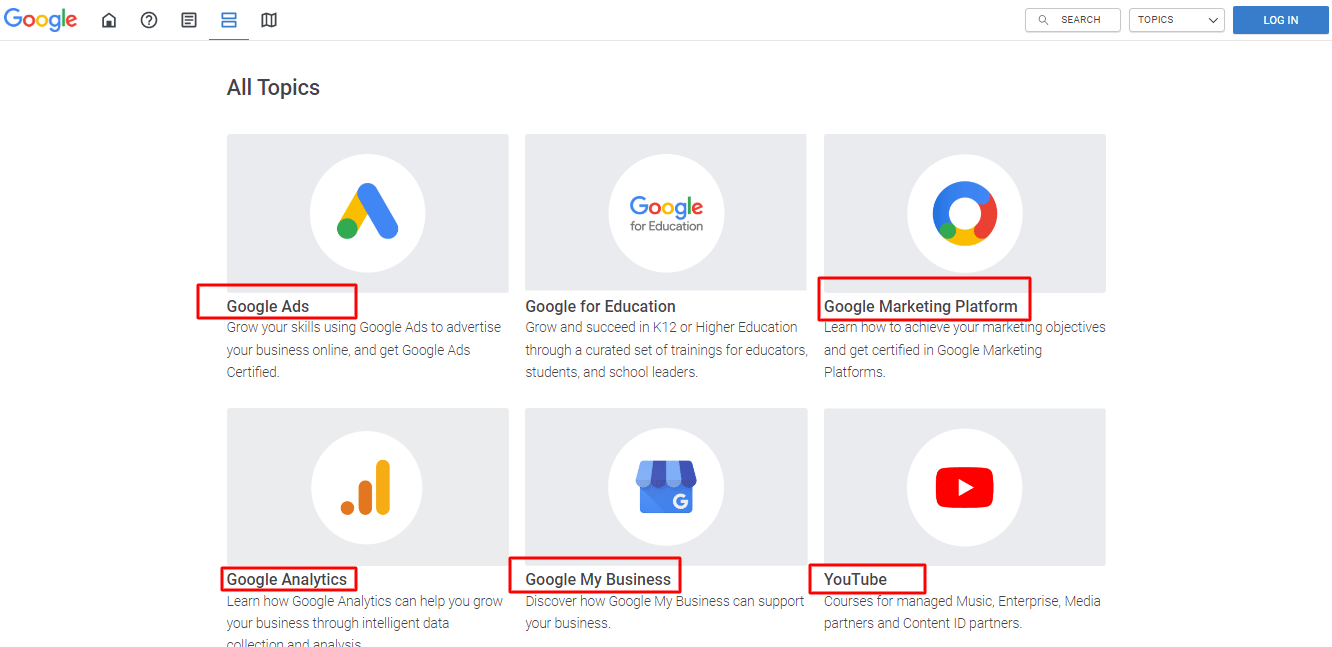 Google skillshop courses
